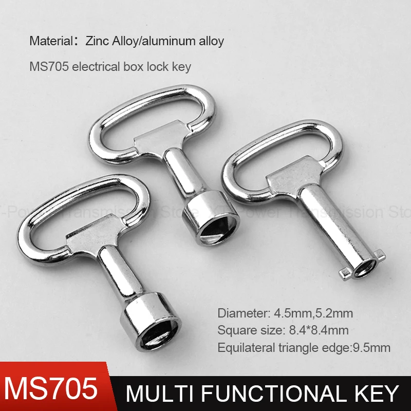 5Pcs Key Plumbing Hole Faucet Key Electrical Box Lock Key Heating Vent Key Square/Round/Triangle Socket Lock  MS705 8.4mm 9.5mm
