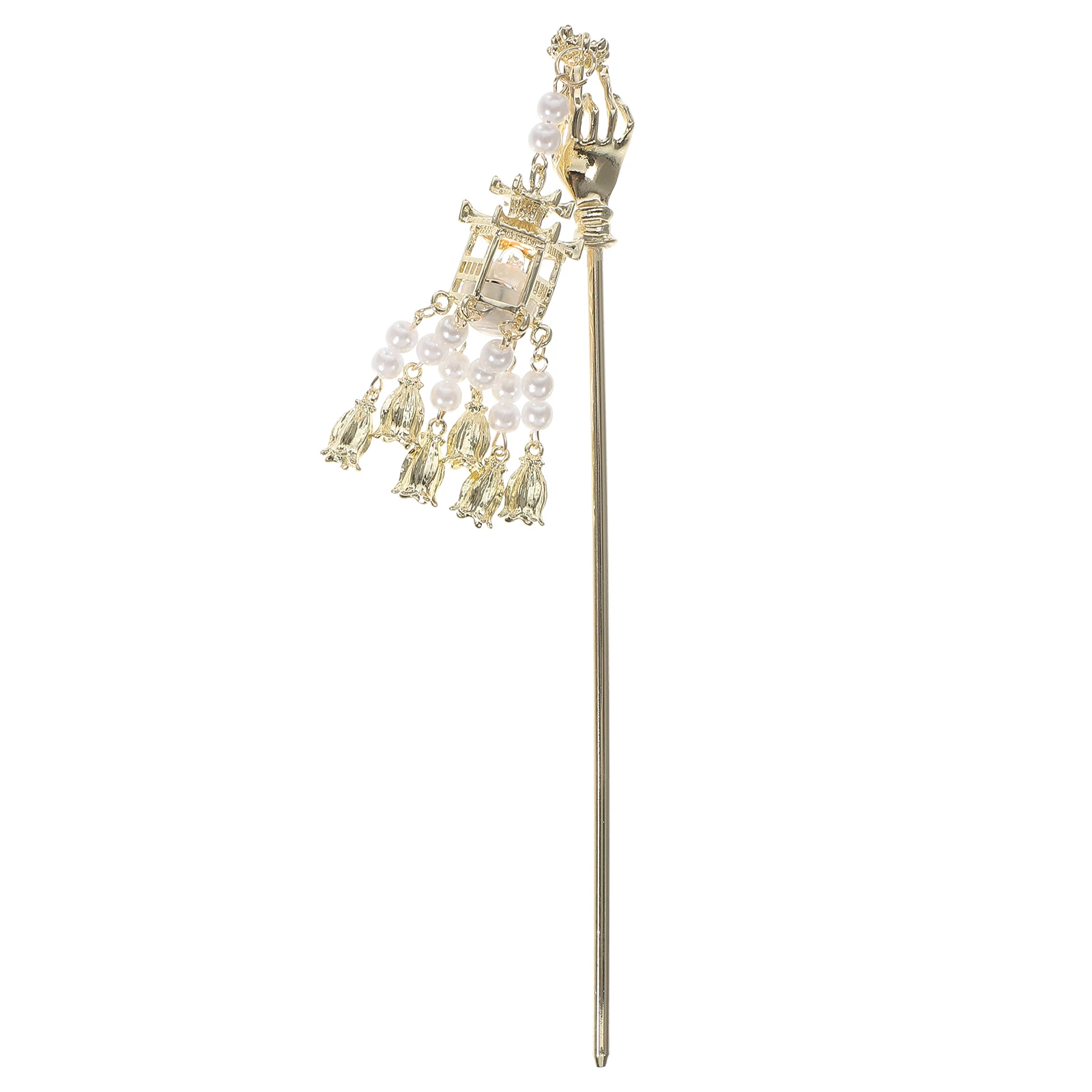 

Manual Glowing Lotus Hairpin Accessories for Girls Tassel Stick Alloy Sticks Clips Bun Chignon