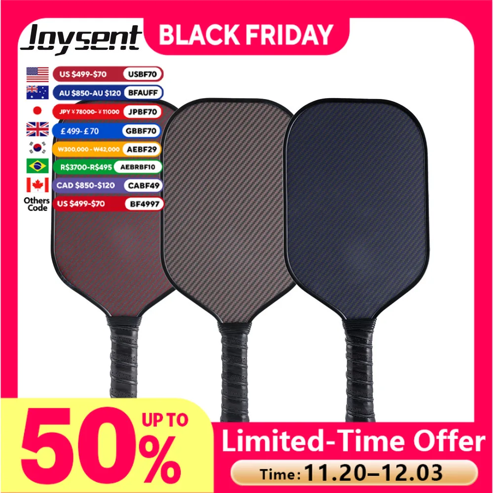 

Joysent Custom Kevlar Pickleball Paddles Racket Thermoformed Carbon Fiber Foam Injected Edges PP Honeycomb Spin & Control 16mm