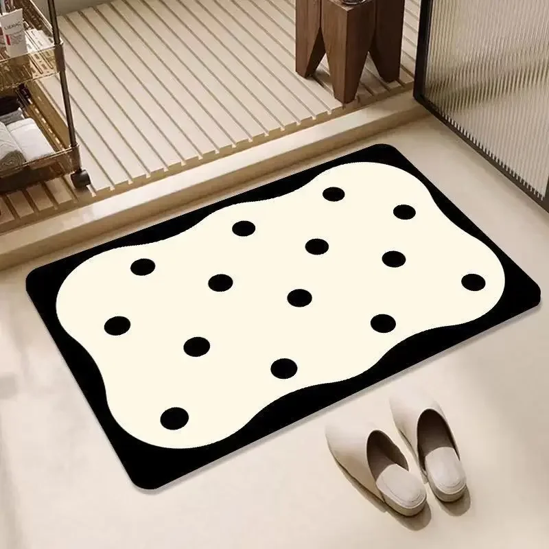 Fashionable diatomaceous earth bathroom entrance absorbent foot mat, kitchen entrance anti fouling and anti slip foot matS, hou