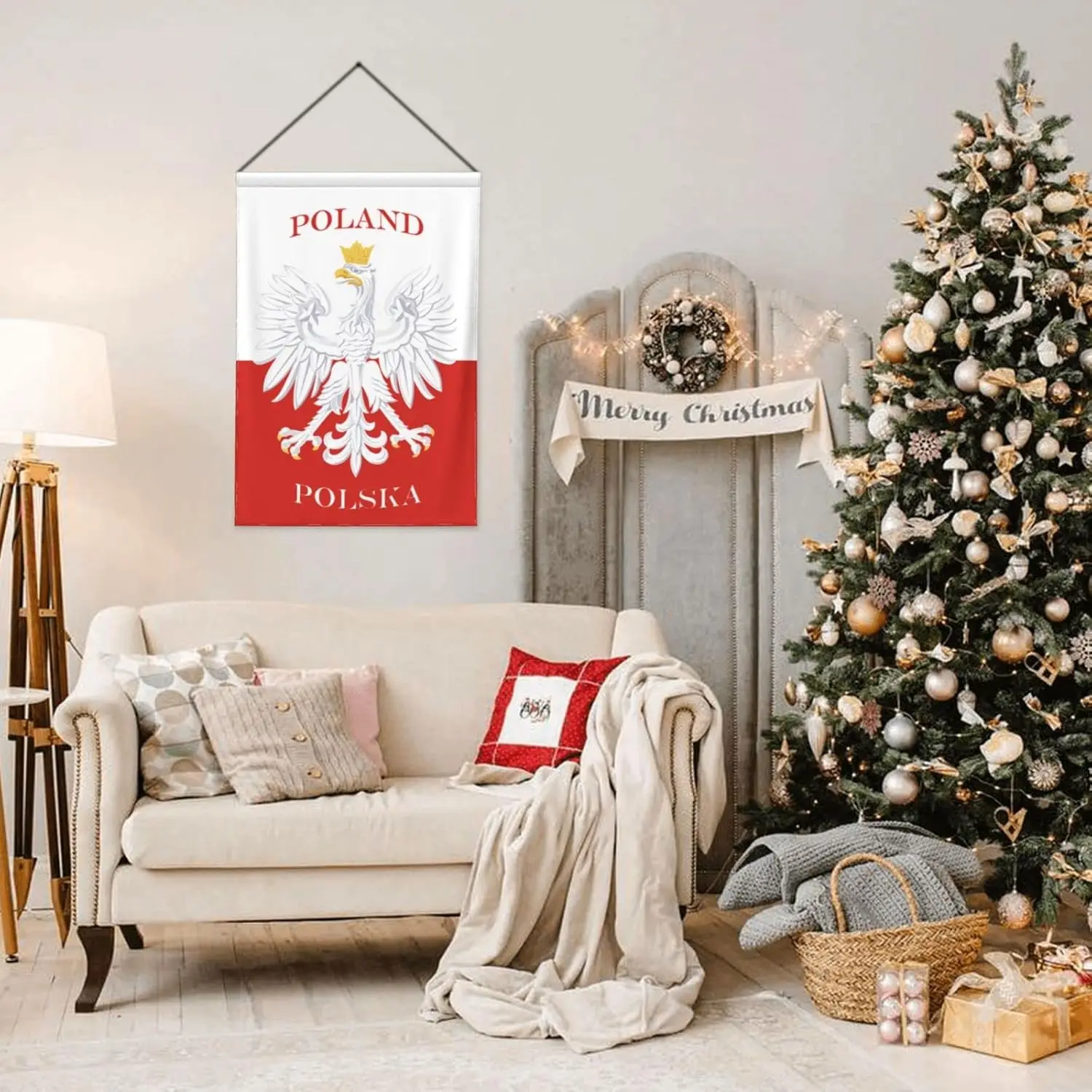 Polish Flag Poland Polska Garden Flag Yard House Flags 12 x 18 Inch, Double Sided Seasonal Holiday Flag Vertical Large Sign Bann