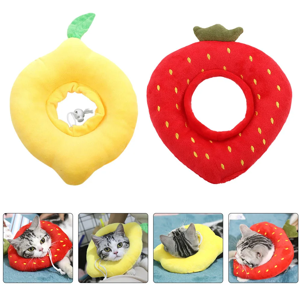 

2Pcs Cat Recovery Collar Cone Protective Adjustable Flannel Neck Cone for Wound Healing and Surgery Protection