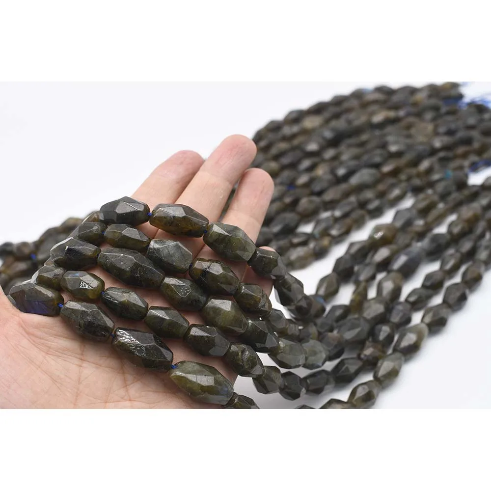 

12X18mm AA Natural Faceted Labradorite irregular Oval Stone Beads For DIY necklace bracelet jewelry make 15 "free delivery