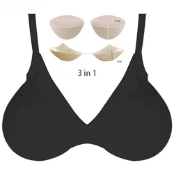 9CM Thickened and Extra Thick Bra Flat Chest Small Chest Artifact Adjustable Steamed Bread Cup Bra Girl's Underwear