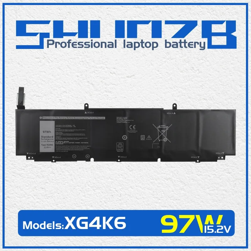 SHUOZB XG4K6 Laptop Battery For Dell XPS 17 9700 9710 Precision 5750 Series Notebook 3324J 5XJ6R 01RR3 F8CPG 11.4V 97WH