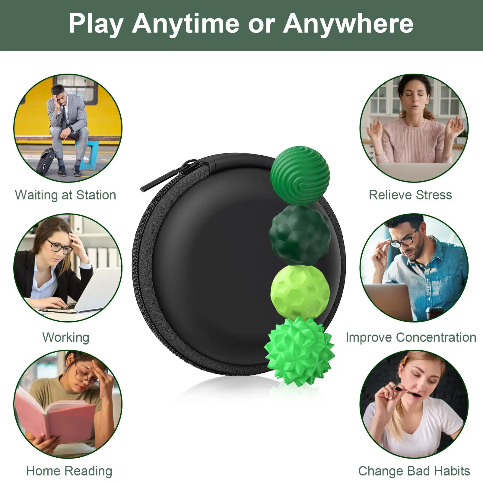 Silicone Magnetic Sensory Balls Fidget Toy Worry Balls Autism Calming Fidgeting Toy Kid Adults Anxiety Relief Stress Sensory Toy