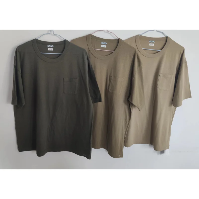 VISVIM FIL 22SS SUBLIG JUMBO earth color base combed cotton pocket round neck short-sleeved T-shirt