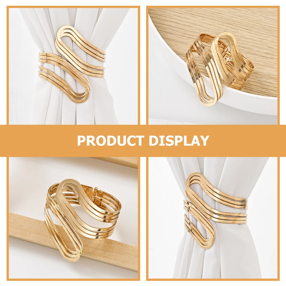 

2pcs Alloy Curtain Tiebacks Metal Simple Clips Decorative Holdback For Home Office Bedroom Living Room Window Curtain