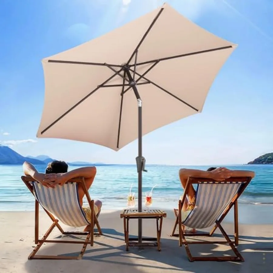 7.5ft Outdoor Patio Umbrella - Table Umbrella Waterproof UV Protection, Sombrillas de Patio with Push Button Tilt, Sun Umbrella