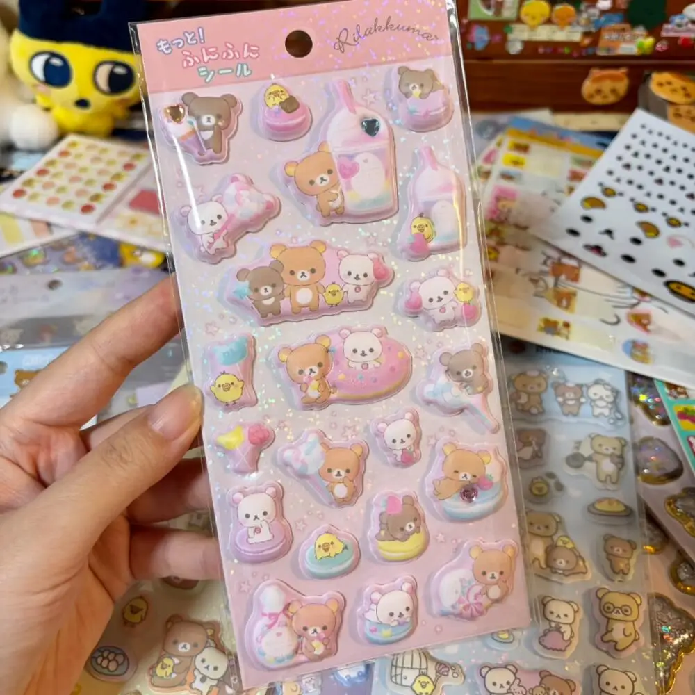 

Rilakkuma Korilakkuma Kiiroitori Three-Dimensional Bubble Cotton Sticker Diy Notebook Pencil Case Water Cup Friend Birthday Gift