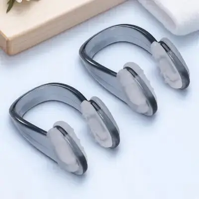 

2pcs Swimming Nose Clip Tpe Reusable Padded For Adult Black Sturdy Comfortable Swim Nasal Splint Sports Swimming Gear Accessory