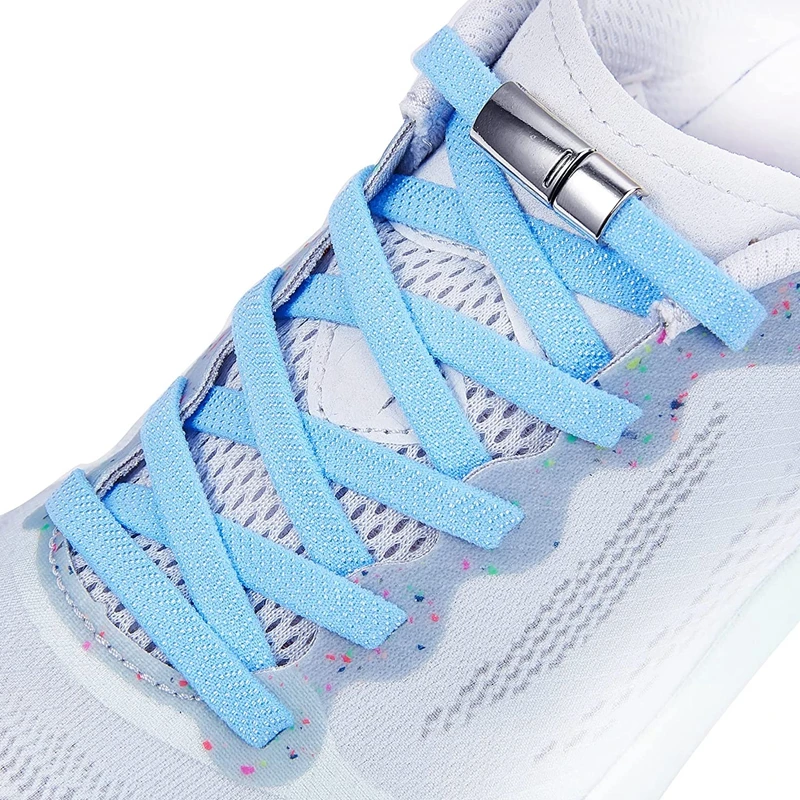 

20 Colors Elastic Shoelaces Magnetic Metal lock Lazy Shoes Laces Flat Man Woman For Sneakers No Tie Shoe Lace Accessories