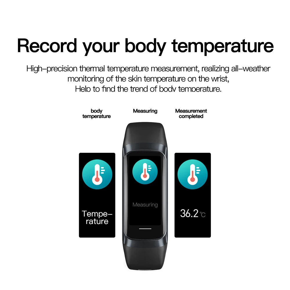 1.1\'\' AMOLED Men Smart Watch Body Temperature Monitor Fitness Clock Sports Waterproof Smartwatch Band for Women IOS Android 2023