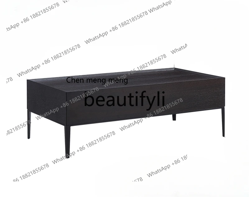 

Italian minimalist living room tea table tea table combination, modern Nordic solid wood storage coffee table H