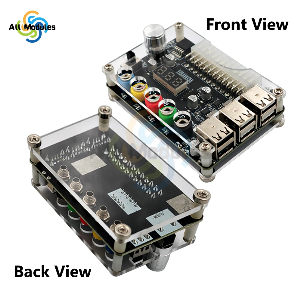 24Pin ATX zasilacz tabliczka zaciskowa moduł zasilania złącze adaptera pokrętło regulowane napięcie 6 Port USB 2.0 obsługuje QC2.0 QC3.0