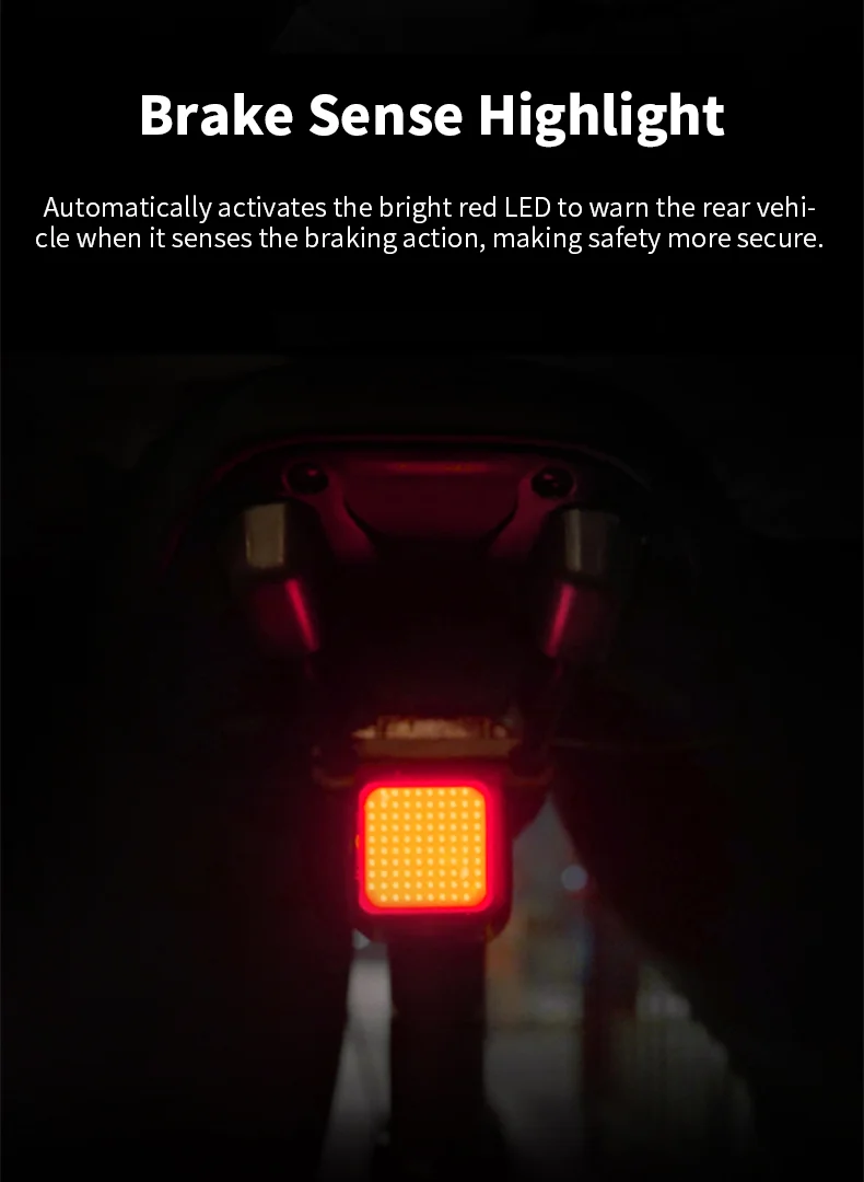 XOSS Nebula Intelligent Emoji Bicycle Tail Light Brake Sensing Night Riding Taillight Auto Start-Stop IPX7 Waterproof Tail Light
