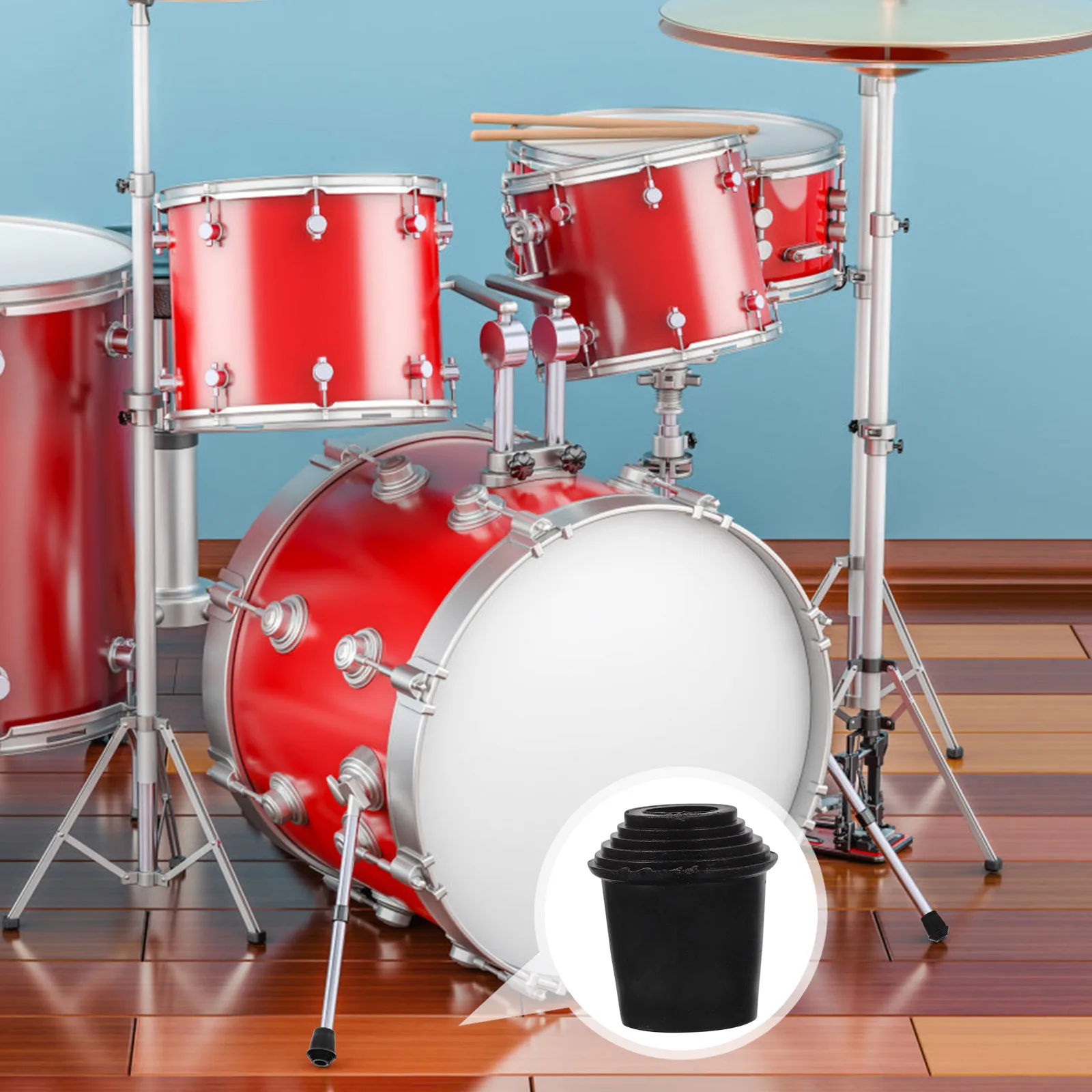 10 Stuks Professionele Antislip Bass Drum Sleeve Eenvoudig te Installeren voor Bands Bass Drum Sleeves Rubberen Mouwen Antislip mouw