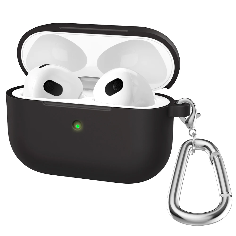 Silicone Case For Airpods 3 Luxury Wireless Earphones Protective Cover Anti-drop Housing For AirPods 3rd gen With Hook Accessors