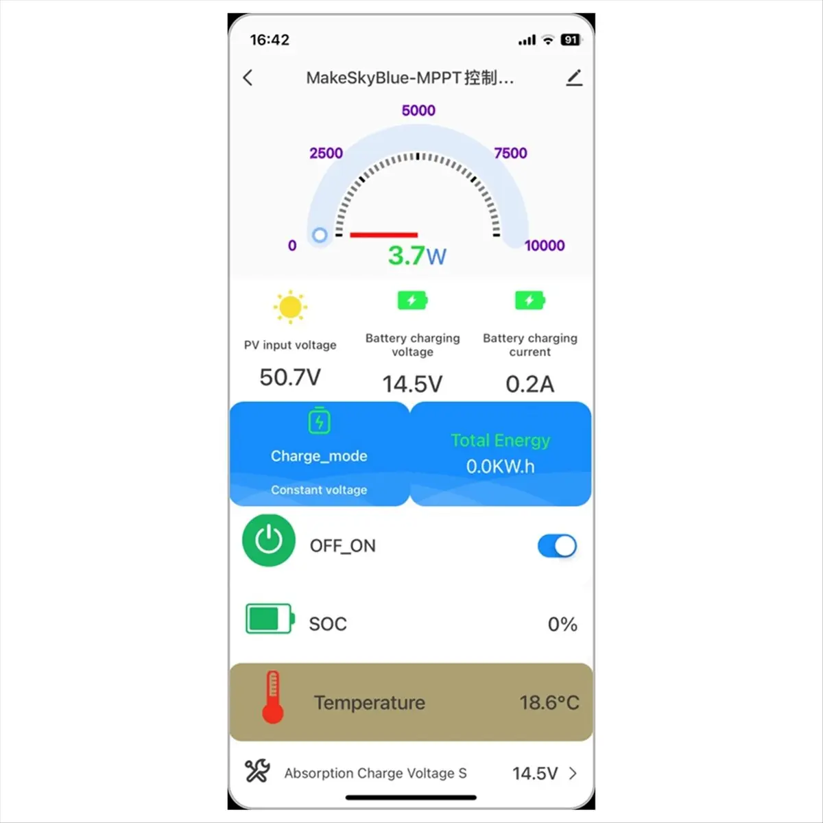 ABUQ NEU 60A36V-V125 mit Wifi Cloud Box MakeSkyBlue 60A 36V MPPT Solarladeregler für Li-NMC LifePO4 Blei-Säure-Batterie