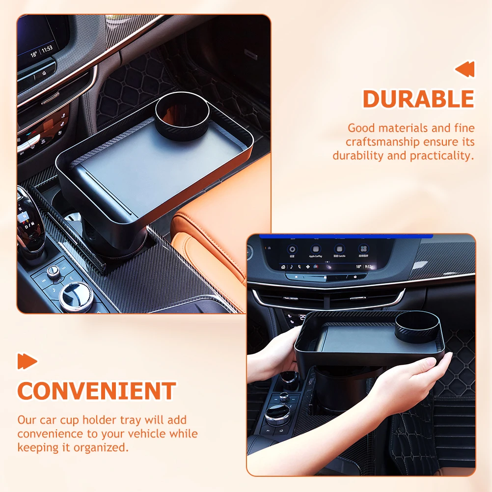 

Car Rotating Tray Drink Holder 2in1 Design ABS Plastic Car Cup Storage ganizer Food Tray for Vehicle Accessories