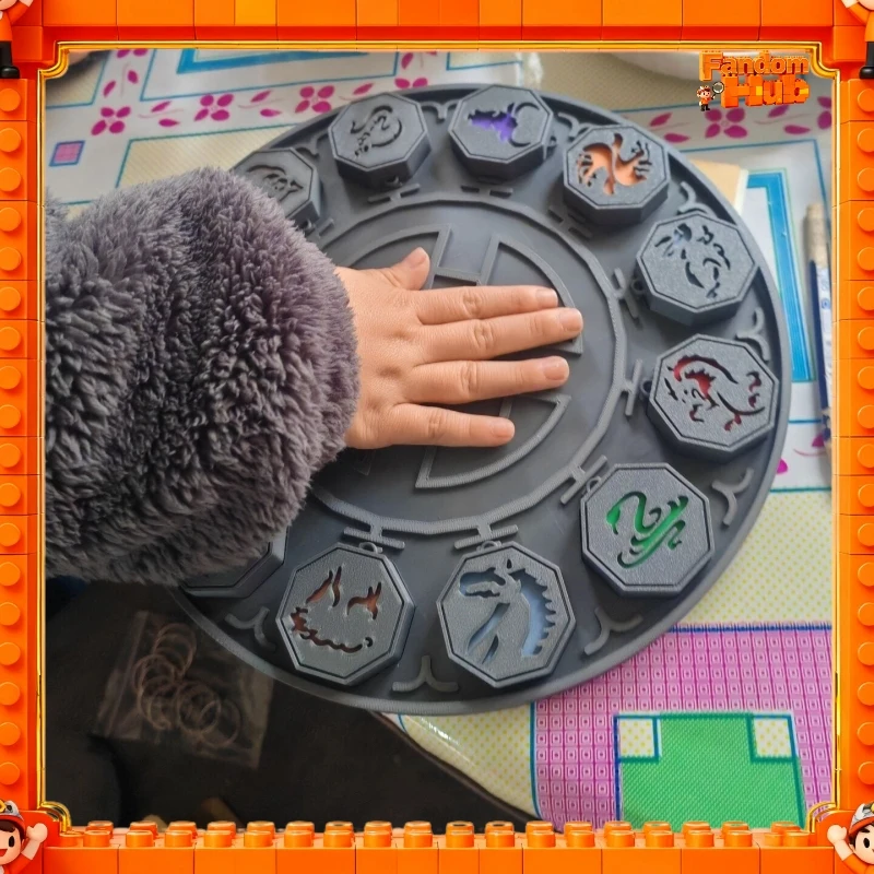 In Stock Jackie Chan Adventures 12 Chinese Zodiac Talisman Stone Vibration-Activated Light Up Figurine With Base Model Toy Gift