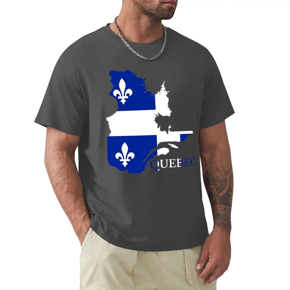 Harajuku Quebec Flag Map, QC, Canada T-shirt  Sport Tees Funny Graphic Humor Graphic Leisure USA Size