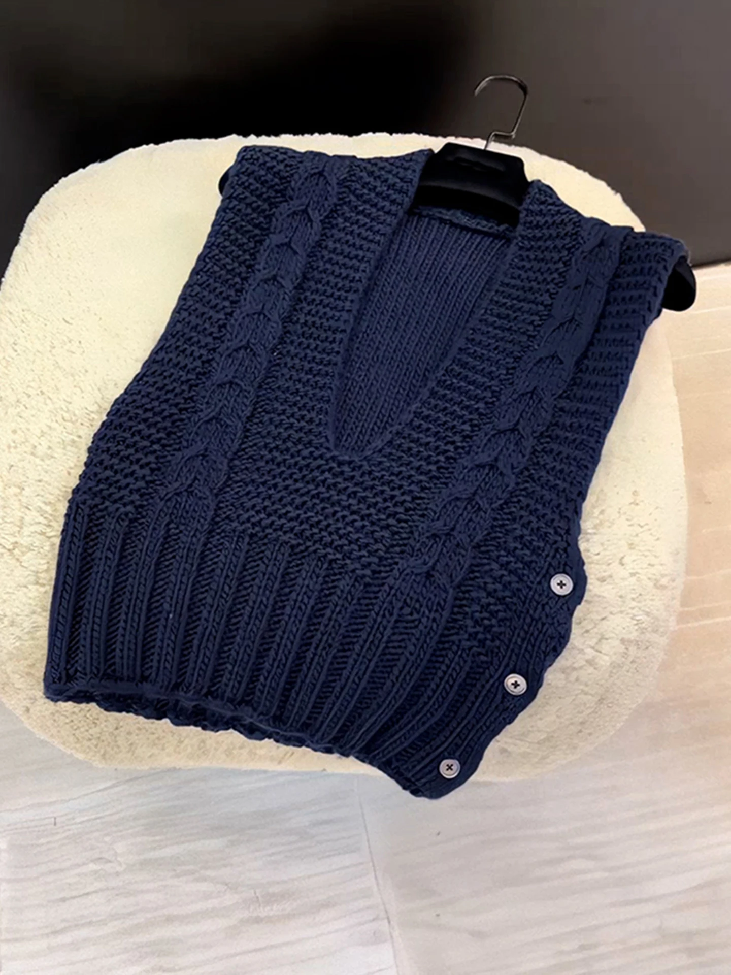 

Повседневный вязаный жилет с витыми шлепанцами, роскошный легкий осенний модный женский жилет с верхом на каблуке, свитер Poet Sle