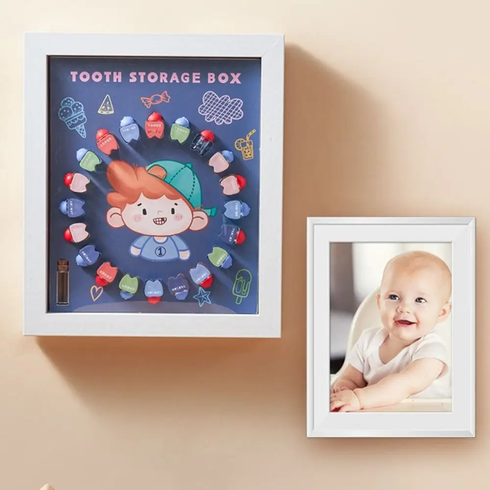 Crystal Tooth House Birthday And Shower Gift Photo Frame Teeth Storage Box Baby Tooth Box Tooth Collection Case Tooth Container