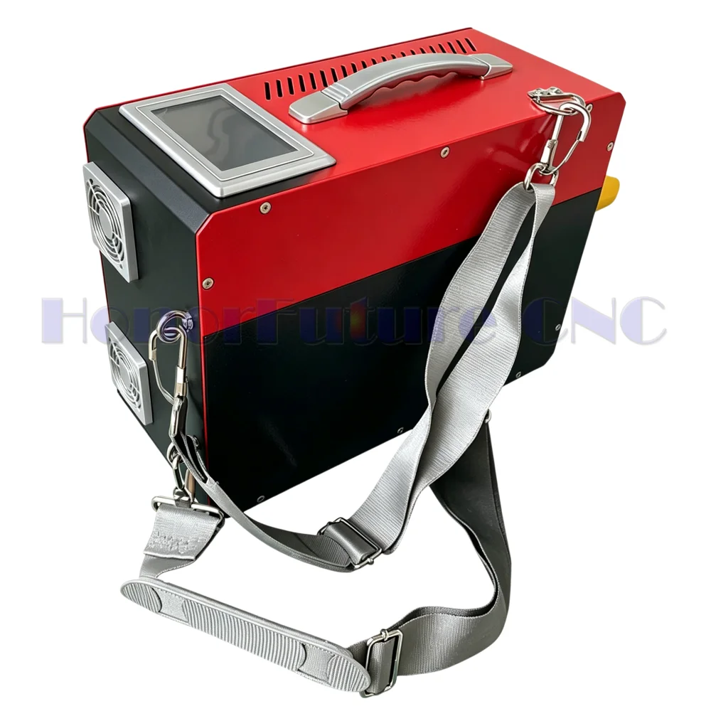 New Small Pulse Fiber Laser Cleaner Backpack for Rust Removal on Wood Stone Metal Glass Acrylic UPVC Plastic Aluminum & Rubber