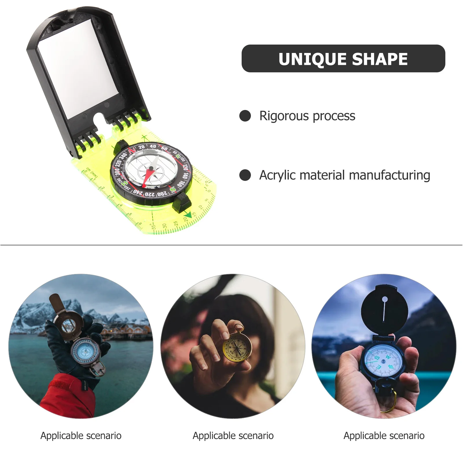 

Multi-functional Compass Flip Survival Sports Map Hand Held Travel Orienteering