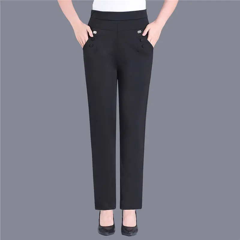 

Good Quality Extra Large Size Women Capris Pants Super Stretch Candy Color Plus Size Female Elastic Pants Calf length