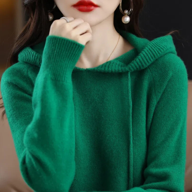 여성 후드 긴팔 풀오버, 고급스러운 캐주얼 바디 탑, 루즈 핏, 절묘한 피스, 가을 겨울 스타일