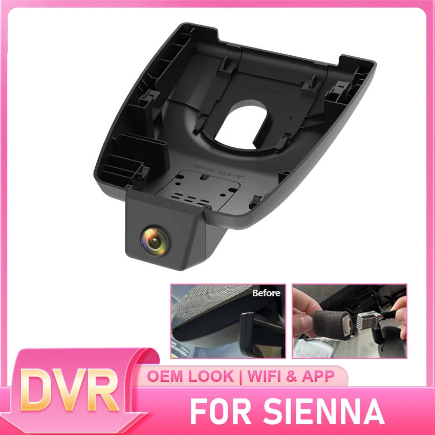 

Dash Cam for Toyota Sienna (XL40) 2025 2024 2023 2022 2021,Plug and Play 4K Car DVR Hidden DashCam for Car Camera Night Vision