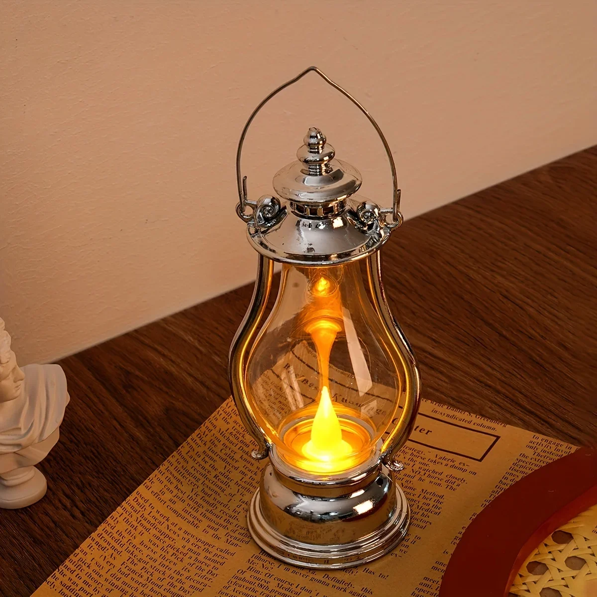 Led Retro Small Oil Lamp Portable Wind Light Kettle Electric Candle Lamps Bedroom Living Room Decoration Kerosene Lights