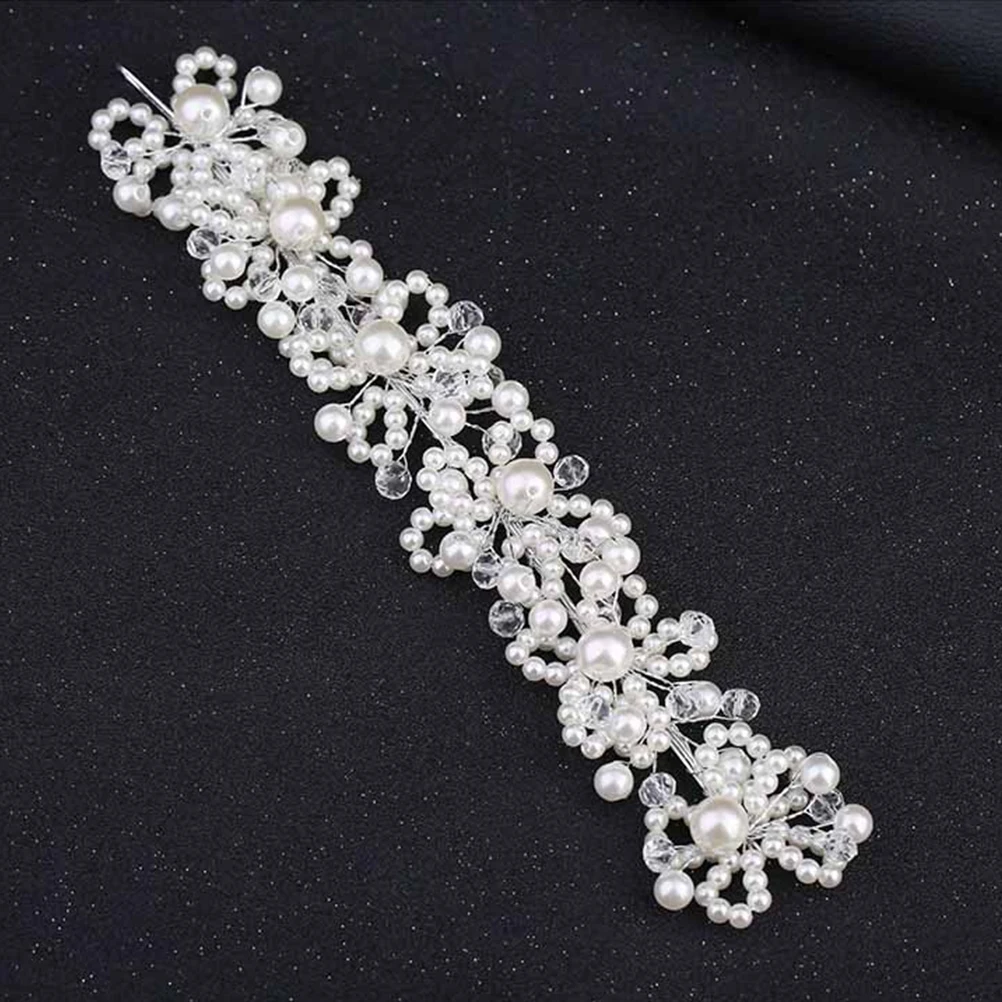 

Pearl Bridal Hair Accessories Crystal Headband Women Pearl Headdress White Elegant Wedding Party Photography Fashion Show