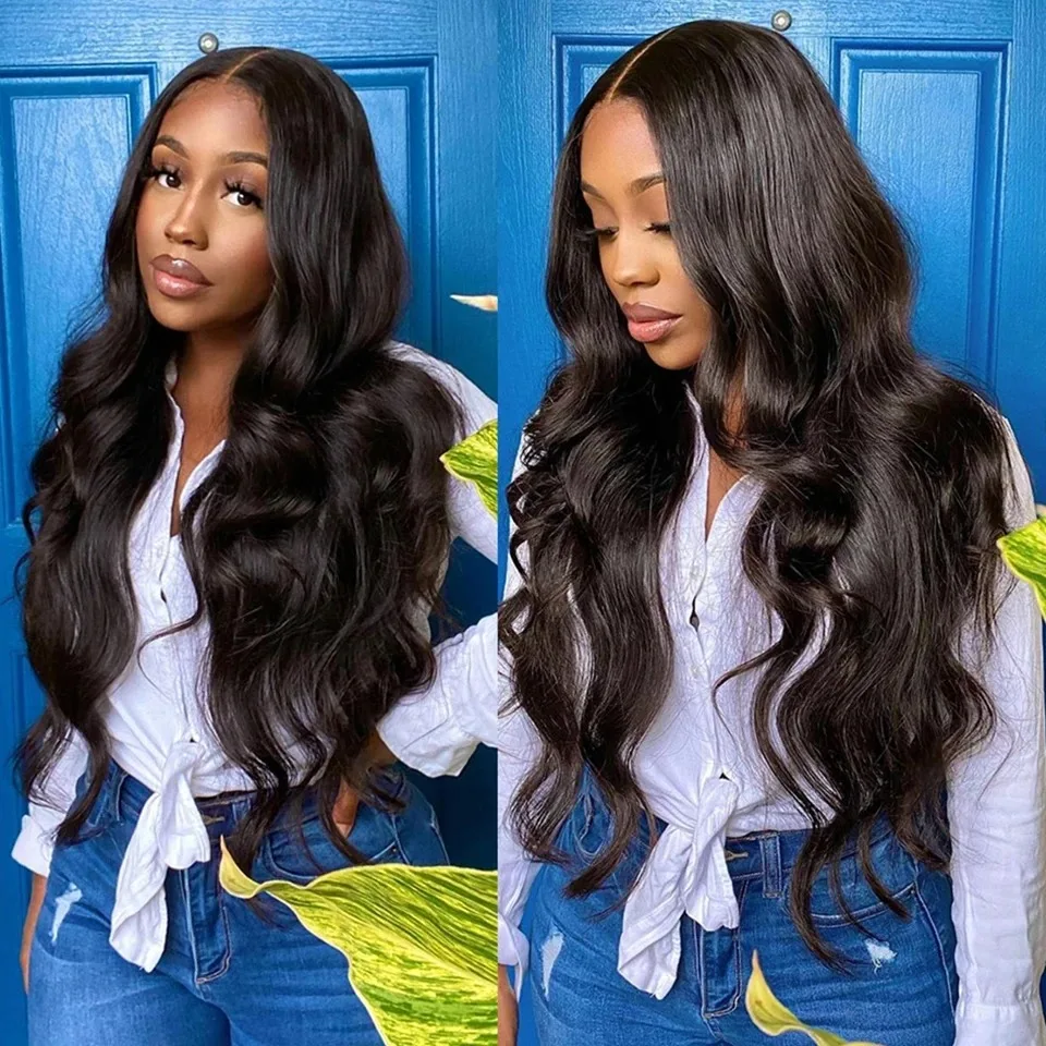 Perruque Body Wave Lace Front Wig sans colle pour femme, cheveux humains, 13x6 HD Transparent, densité 250, 30 po, 40 po, pre-plucked