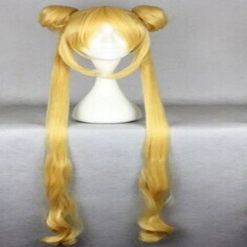 Sailor Moon Blonde Two Braids Long Wavy Wig
