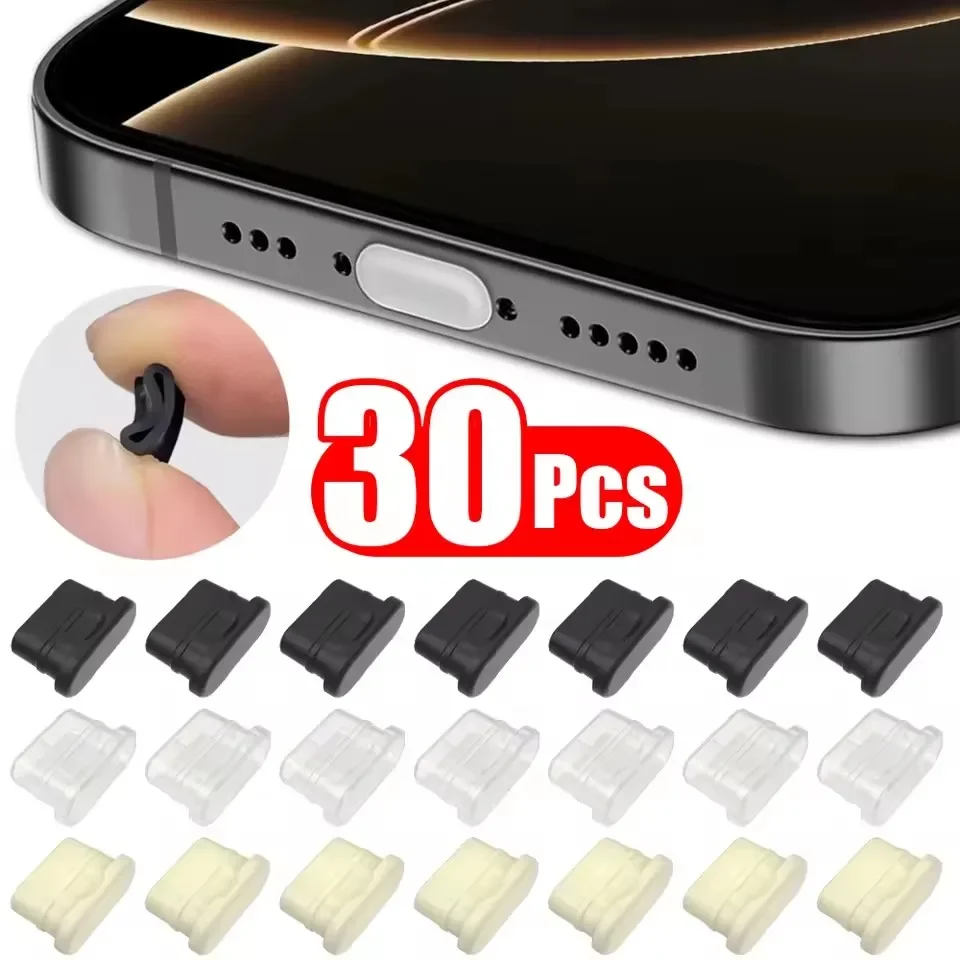 Type C Dustplugs USB-C Dust Cover Soft Silicone Type-C Charging Port Protector Protective Anti-dust Caps for IPhone Samsung