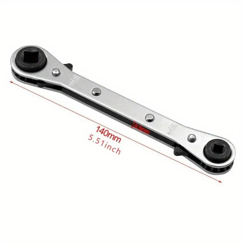 1Pc Rapid Ratchet Wrench Double-ended Four-purpose Ct-122 Refrigeration Elbow Ratchet Wrench for Professional Use