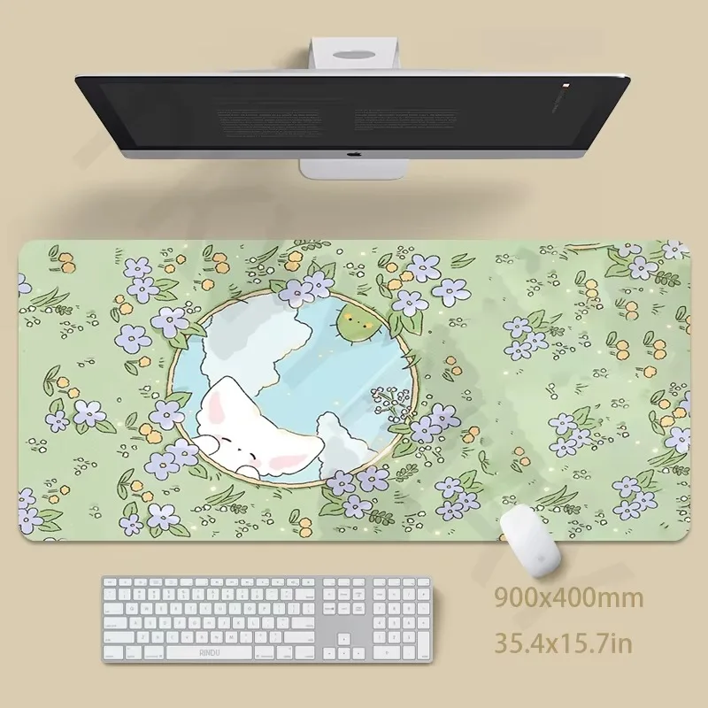 Lovely Country Green Meadow Printed Large Mouse Pad Extended Desk Mat Waterproof Non Slip Rubber Keyboard Mat For Office