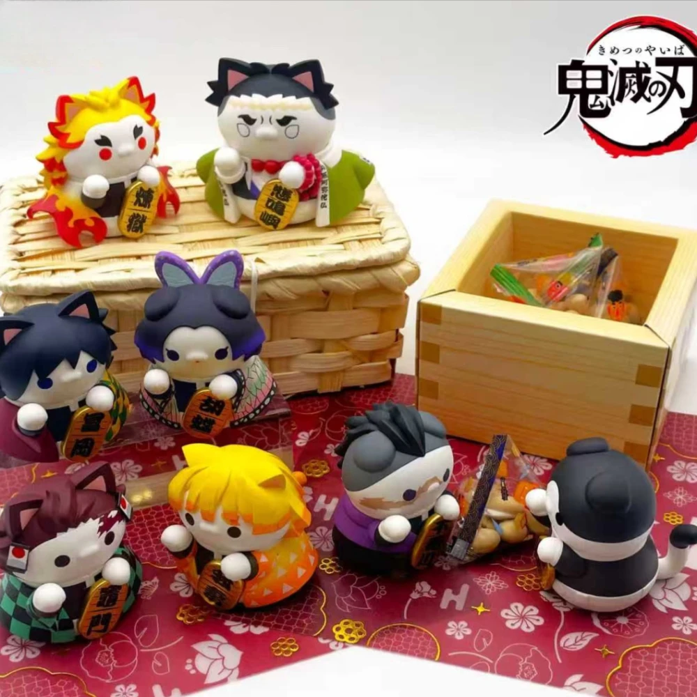 

Demon Slayer Q Version Blind Box Kimetsu No Yaiba Figure MEGA CAT PROJECT Ver.1 Mystery Box Desktop Decoration Perimeter Gift
