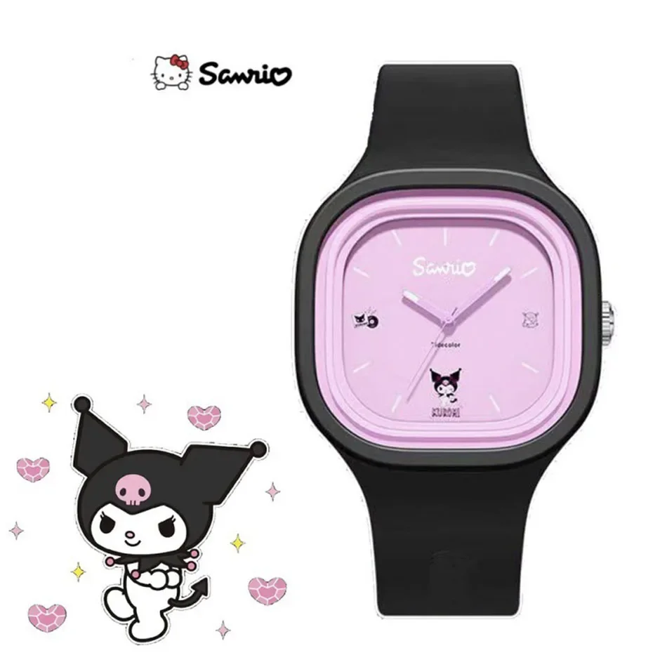 Sanrio Kuromi นาฬิกาเด็ก Hello Kitty สายซิลิโคนนาฬิกาข้อมือเด็กการ์ตูน Melody นาฬิกาเด็กของขวัญวันเกิด