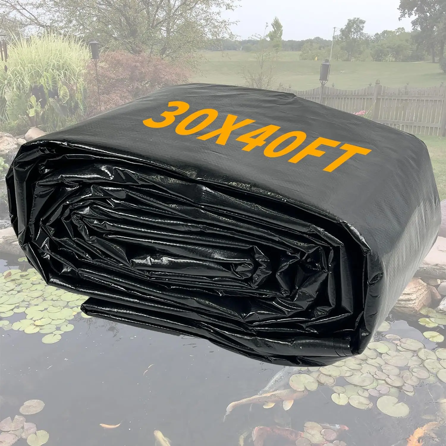 

30X40FT Reinforced Large PE Pond Liner KOI Pond Liners for Outdoor Ponds Enhanced 5 Layer Structure Pond Liner for Fish Duck