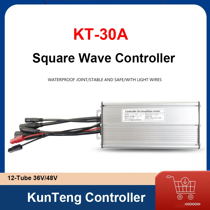E-bike Controller 36V/48V 12-Tube KT-30A Square Wave Controller Waterproof Plug Mountain bike Modified accessories