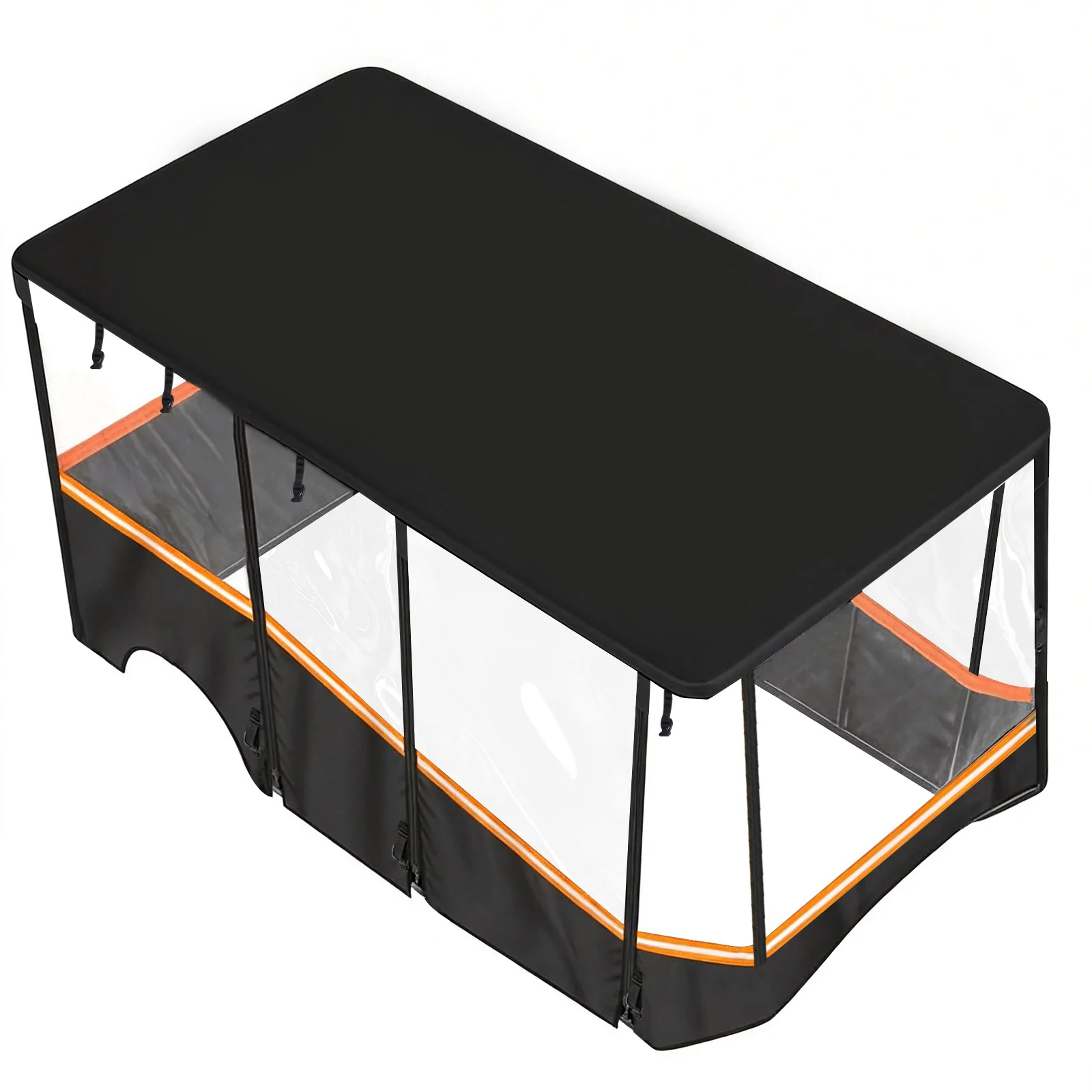 

Fits 6-Person Golf Cart Enclosure with Transparent Windshield & Reflective Strips 600D Waterproof Oxford Fabric for Club Car