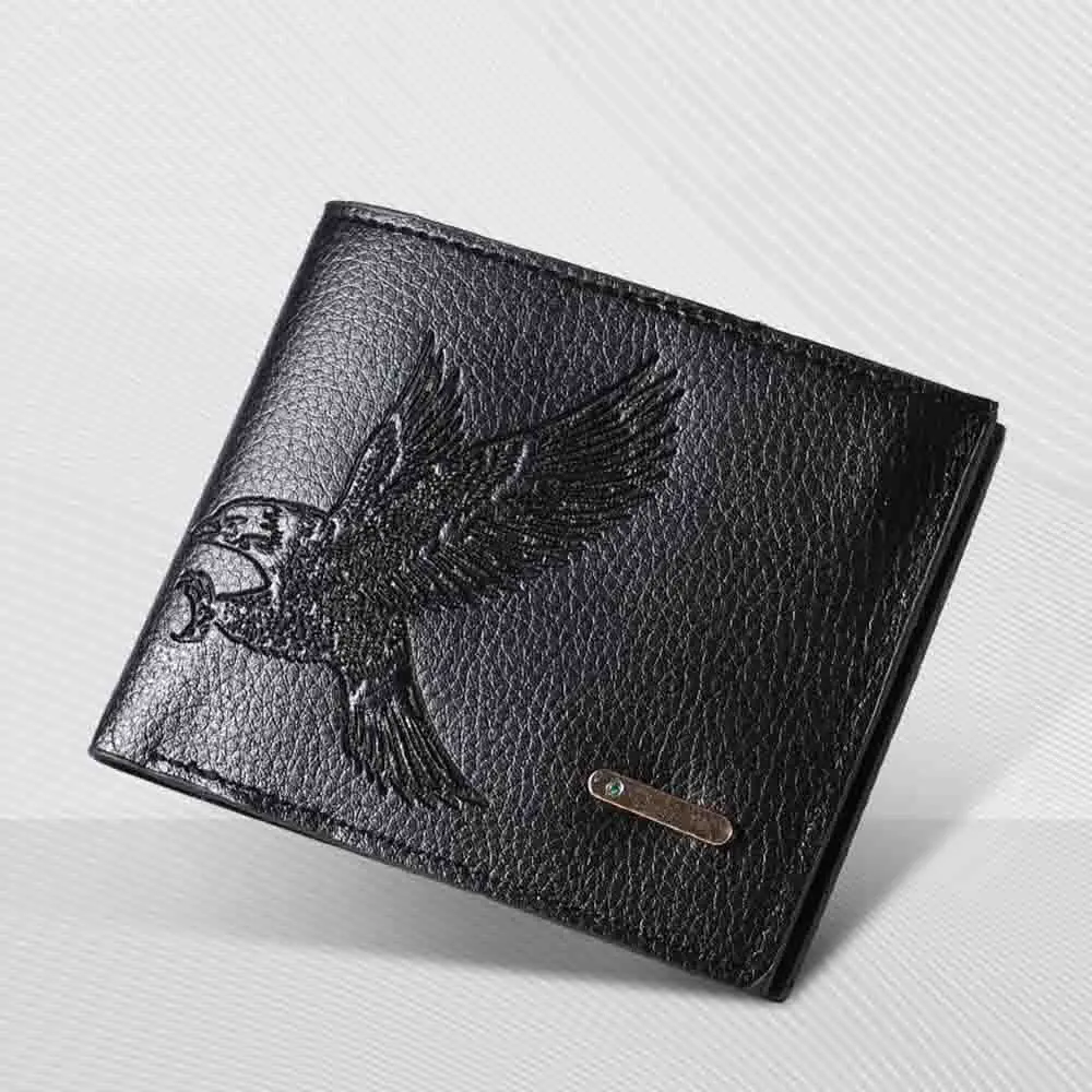 2025 Creativity Eagle Pattern Wallet MEN Soft Pu Wallet Thin Wallet Coin Purse For Gifts Card Holder Students