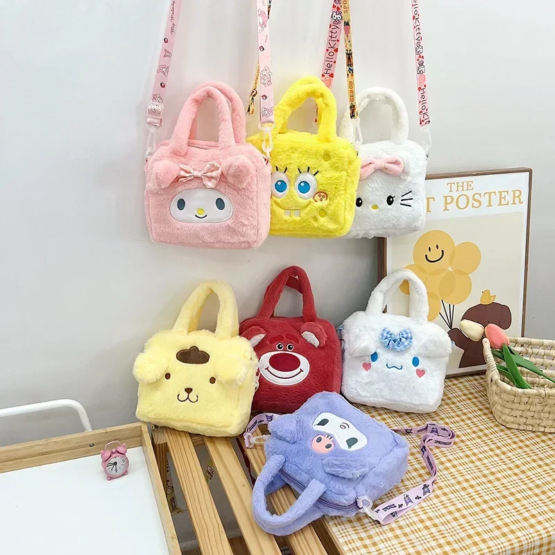 Large Capacity Handheld Plush Tote Tote Bag Bag Female Crossbody Girl Heart Cartoon Small Bag New Shoulder Bag