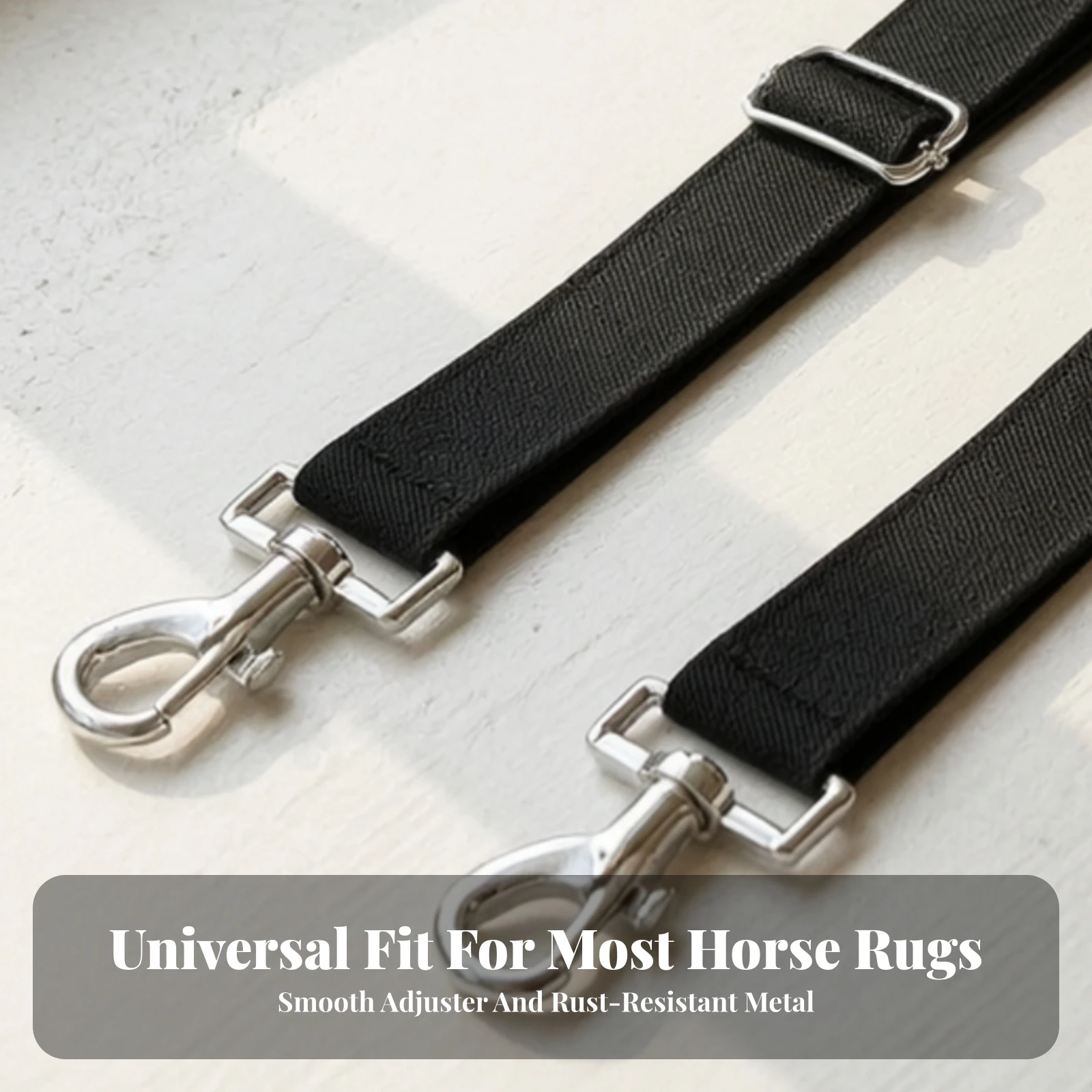 2 Pieces Horse Blanket Leg Straps Heavy-Duty Horse Blanket Leg Strap Rust-Resistant Strong for Equestrians, Turnout, Stable