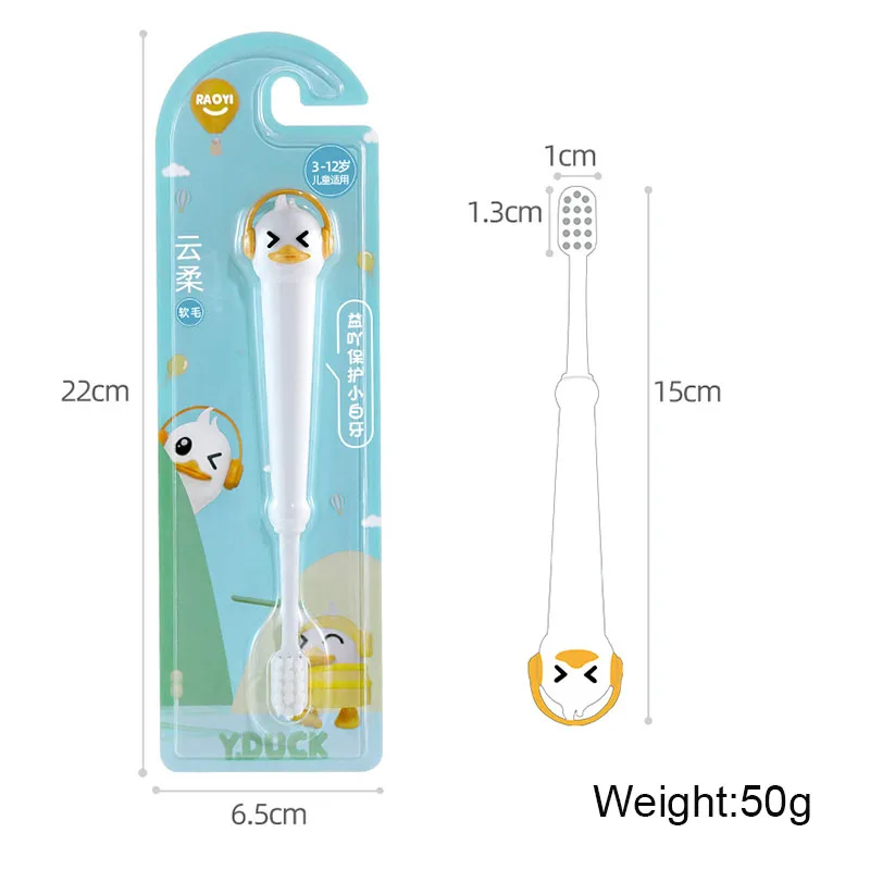 1 PC Children's Toothbrush Cute Little White Duck Soft Hairbrush Effective Clean Teeth Protecting Child Gum Health Teeth Brush