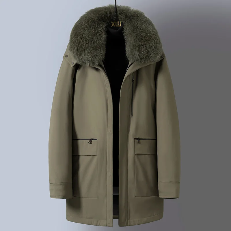 2024 new Winter Down Jacket Men White Duck Coat Windproof Warm Travel Camping Overcoat Thicken Solid Color Hooded Male Clothing